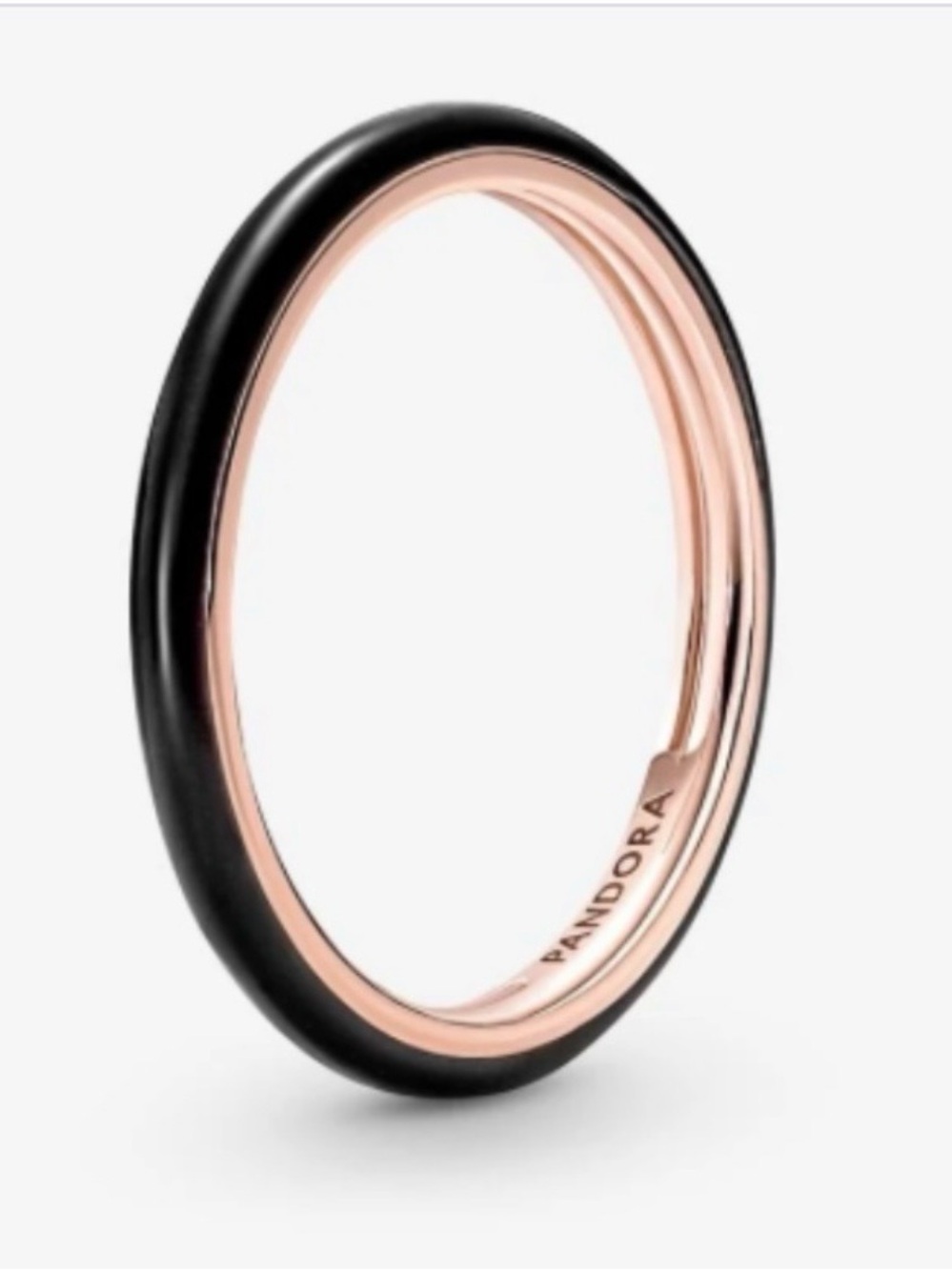 Pandora ME Ring Black Enamel and Rose Gold